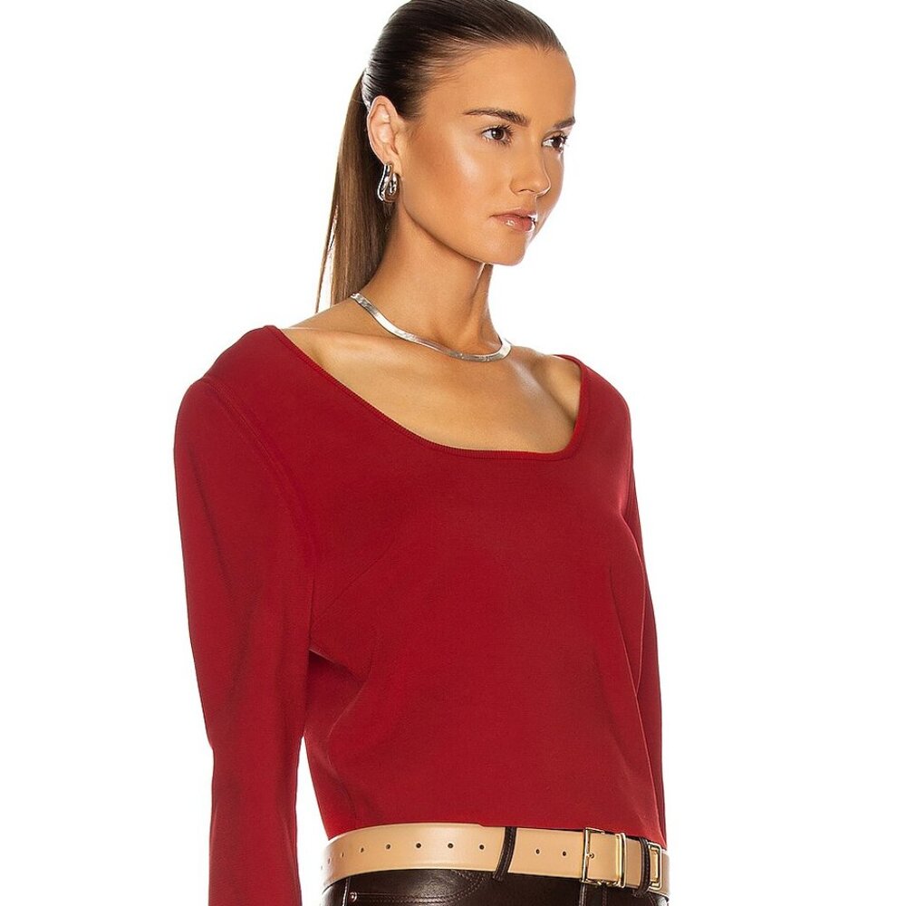 Proenza Schouler White Label Scoop Neck Top in red size M - Picture 2 of 7